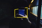 Man Smart Phone Street Illuminated Building Night